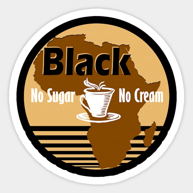 Black, No Sugar No Cream Sticker by Fox1999